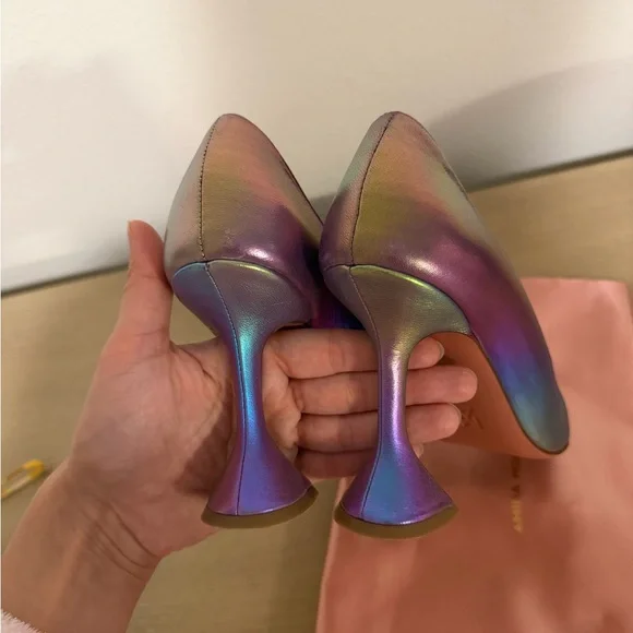 Amina Muaddi Ami Iridescent Pumps - Picture 4 of 9